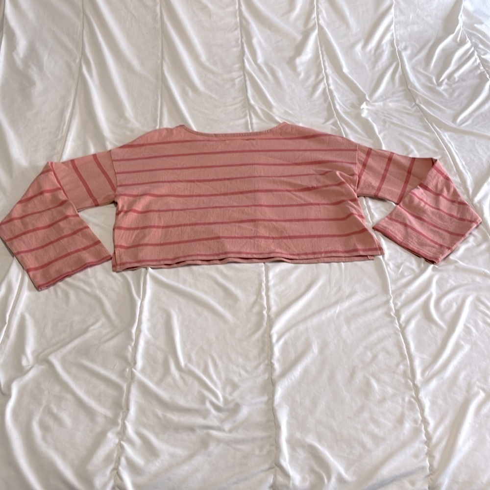 Madewell Supercrop Striped Long Sleeve Tee Size Small - Picture 3 of 7